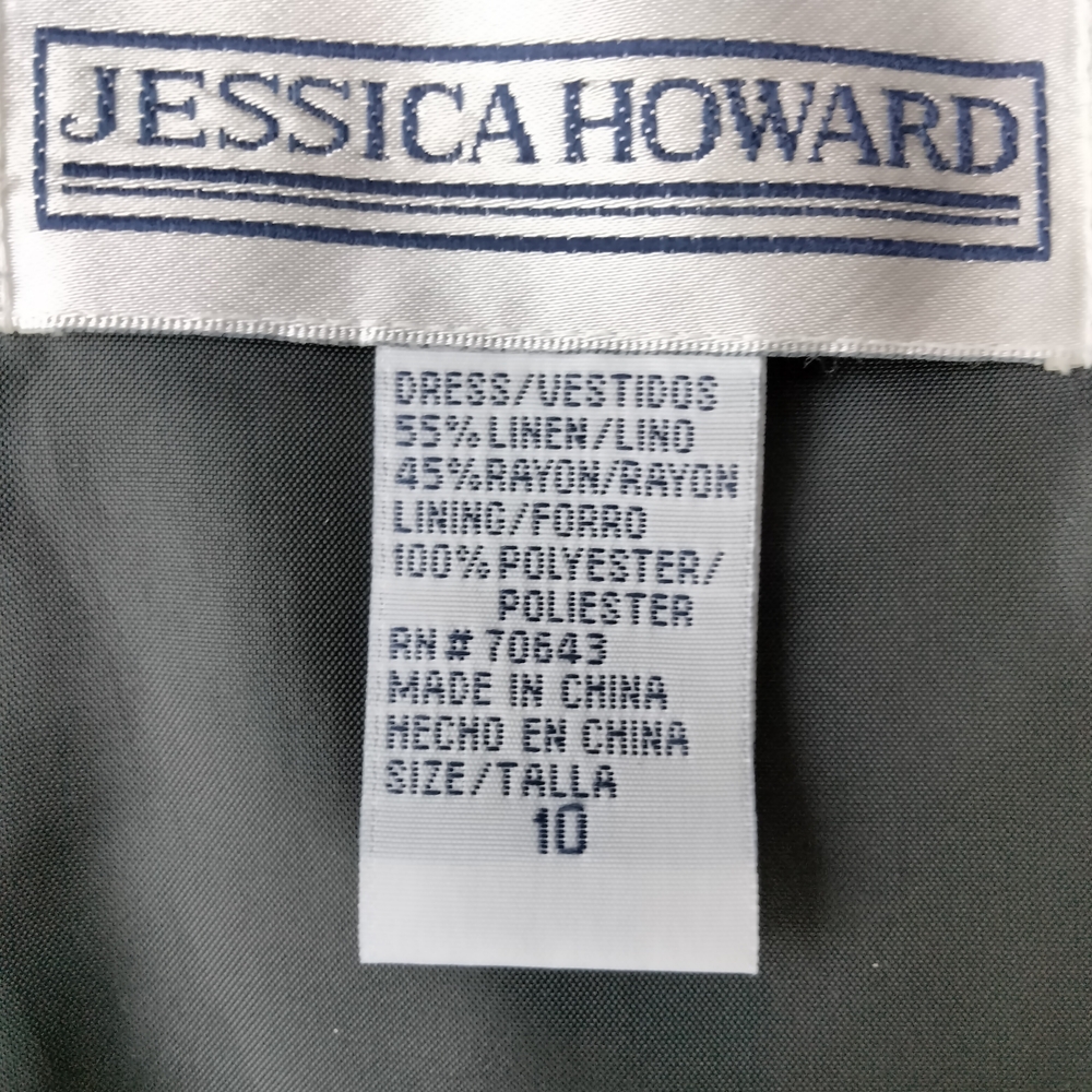 Jessica Howard Backless Halter Dress 65% Linen 35% Rayon - Picture 6 of 12